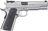Elevate your shooting experience with the Ruger SR1911 Target 10mm. Crafted with precision and reliability, this stainless steel handgun features adjustable sights, an 8-round magazine, and a comfortable black rubberized grip.