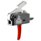 Enhance your AR-15 with the Rise Armament High Performance Trigger in striking red. Enjoy a crisp break, smooth pull, and adjustable weight for precision shooting.