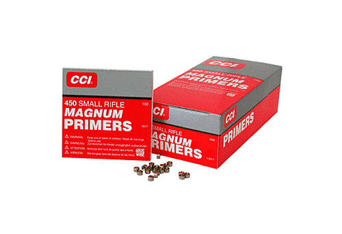 Enhance your reloading setup with CCI Small Rifle Magnum 5000PK primers. Featuring CCI #450 designation, these primers offer easy seating, clean ignition, and improved sensitivity for critical loading needs. Each pack contains 1000 primers, with 5 packs per case, ensuring you're well-equipped for your reloading projects.