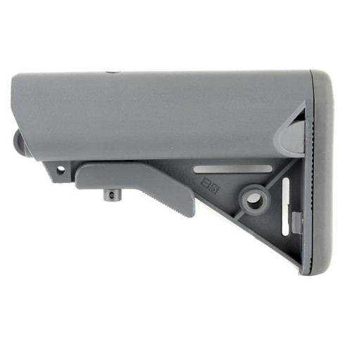 Enhance your rifle with the B5 Systems SOPMOD Stock. This MIL-SPEC stock features a quick detach mount and adjustable length of pull for comfort and versatility. Available in gray, it offers durability and a sleek appearance.