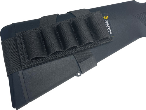 Maximize your shotgun's tactical readiness with the Adaptive Tactical Stock Mounted Shell Carrier. This removable 5-round shot card provides quick access to extra shotgun shells for rapid reloads during shooting activities.