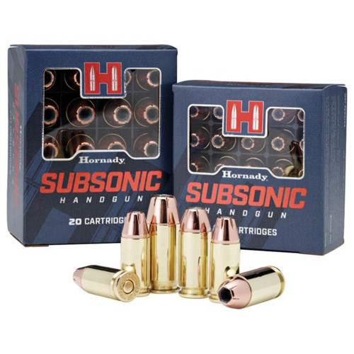 Buy Hornady Subsonic 9mm 147gr XTP Subsonic ammo in a 25-round box. Perfect for suppressed firearms, this subsonic ammunition offers reduced noise, superior accuracy, and reliable performance.