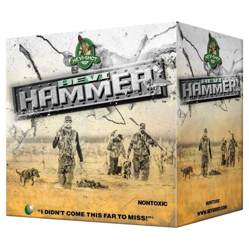Upgrade your shooting game with Hevi-Shot Hevi-Hammer Ammunition in 20 Gauge. This pack includes 25 rounds of 3" #2 shot, perfect for waterfowl hunting and target shooting. Elevate your accuracy and power with Hevi-Hammer.