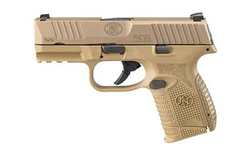 Discover the FN 509 Compact 9mm Luger Pistol Bundle in FDE - your ultimate compact firearm solution. This bundle includes 5 magazines and 10 rounds, ensuring you're prepared for any scenario. FN's renowned accuracy and reliability in a sleek FDE finish.