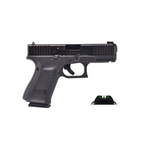 Discover the excellence of the Glock 19 Gen 5 9MM Pistol. Striker-fired, compact, and equipped with Ameriglo Agent Night Sights, this handgun offers accuracy and reliability. With a 15-round capacity, ambidextrous controls, and a sleek nDLC finish, it's a testament to Glock's commitment to perfection.