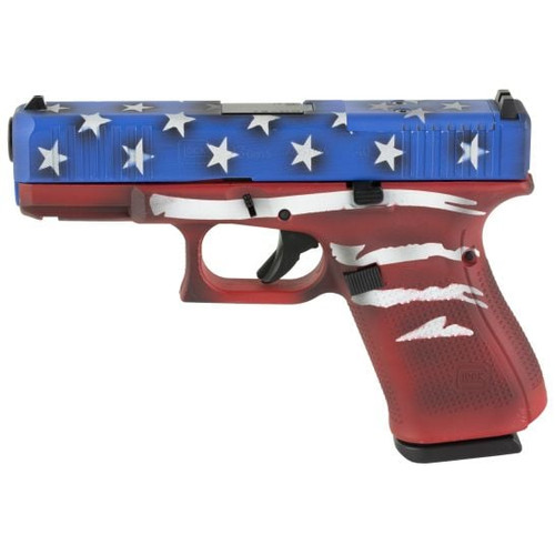 Discover the GLOCK 23 M.O.S. .40 S&W Pistol with a 4.02" Barrel in a captivating Red, White, and Blue color scheme. Engineered for reliability and accuracy, this versatile pistol comes with the Modular Optics System for enhanced customization. Upgrade your shooting experience today!