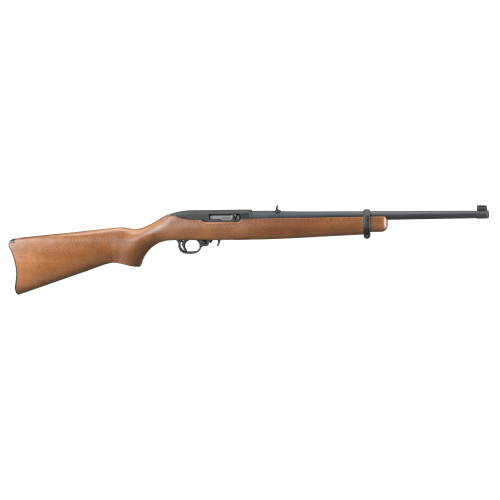 Discover the excellence of the Ruger 10/22 Carbine in .22 LR. Featuring a classic American Walnut stock, 18" alloy steel barrel, and reliable semi-automatic action. This rifle combines timeless design with modern features, including an adjustable rear sight and gold bead front sight. The satin black finish adds durability and style. Trust in the legendary 10/22 action for consistent performance, enhanced by a cold hammer-forged barrel and a unique two-screw V-block system. Perfect for both seasoned shooters and beginners, this rifle ensures a smooth shooting experience with a 10-round magazine and easy-to-use extended magazine release.