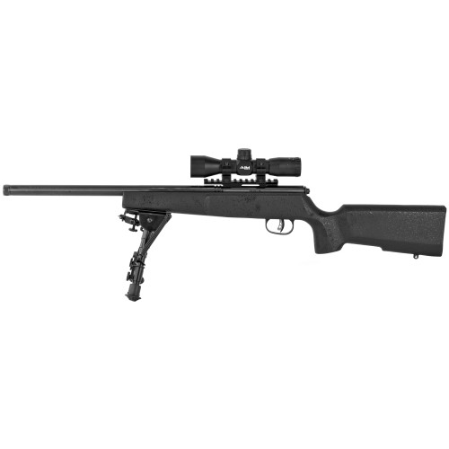 Experience unrivaled precision with the Savage Rascal Target XP Bolt Action Rimfire Rifle. Its elegant black wood stock and blued finish combine with a threaded 16.125" barrel, 4x32 scope, and bipod for ultimate accuracy and shooting performance. Perfect for hunting or target shooting.