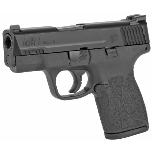 Discover the Smith & Wesson M&P Shield .45 ACP Semi Auto Handgun, a pinnacle of precision and reliability. This compact powerhouse features a 3.3" barrel, 6-round capacity, and night sights for enhanced accuracy in any light. With its no-safety design and polymer black finish, this firearm ensures swift and secure deployment. Own the reassurance of ultimate protection with the M&P Shield 11726.