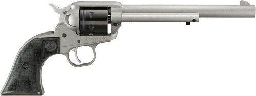 Discover the Ruger Wrangler .22 LR Single Action Revolver with a 7.5" barrel and 6-round capacity. Crafted with precision and featuring an aluminum alloy frame in Silver Cerakote finish, it offers reliability and style for shooters of all levels.