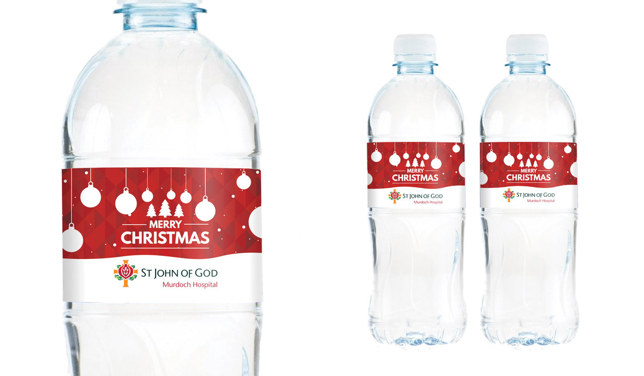 Assorted Christmas Themed Water Bottle Label Template