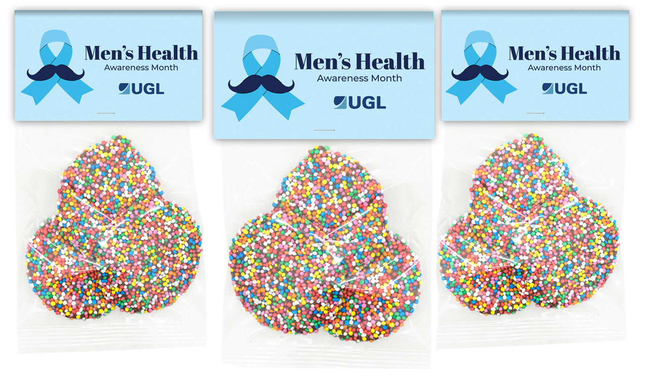 Moustache Ribbon Men's Health / Movember Personalised Speckle Bag