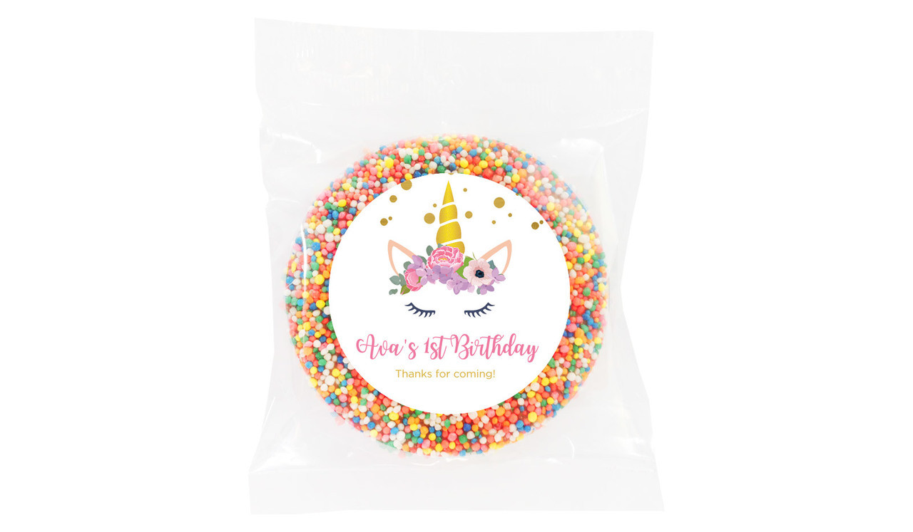 A Pretty Unicorn Birthday Personalised Chocolate Freckle