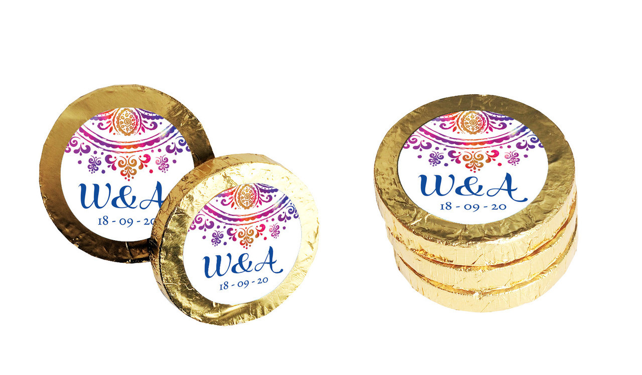 Radiant Mandela Custom Wedding Chocolate Coins