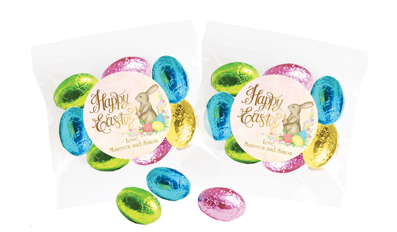 Beautiful Bunny Personalised Bag Of Easter Eggs