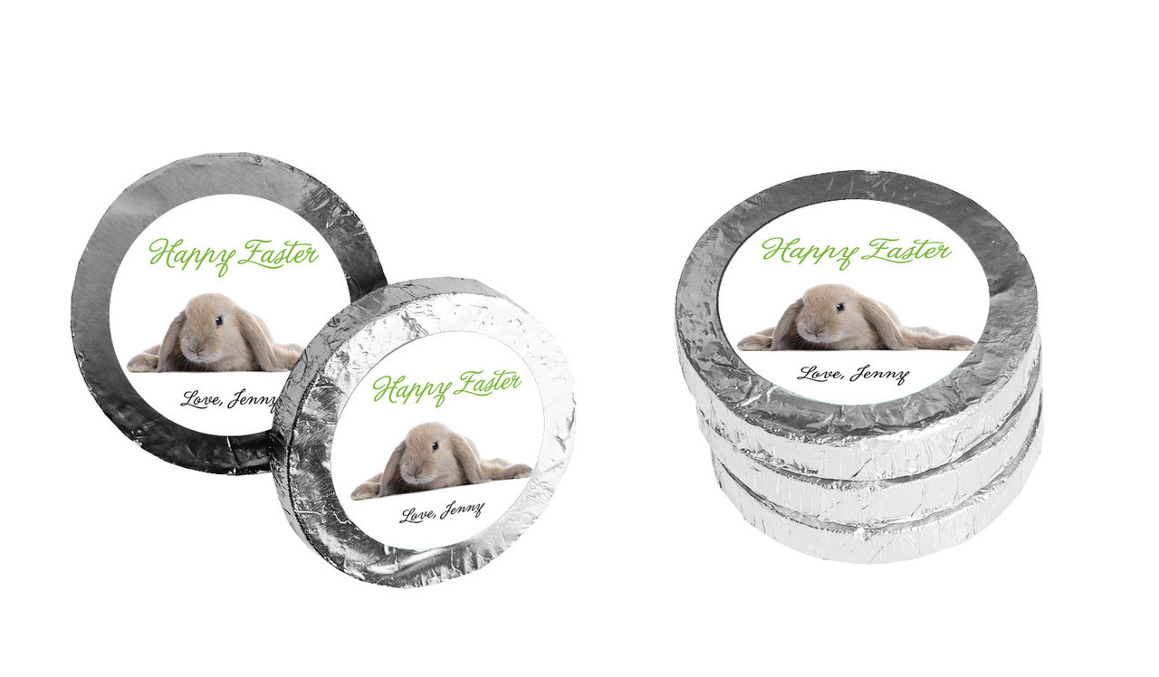 Floppy Eared Rabbit  Custom Easter Chocolate Coins
