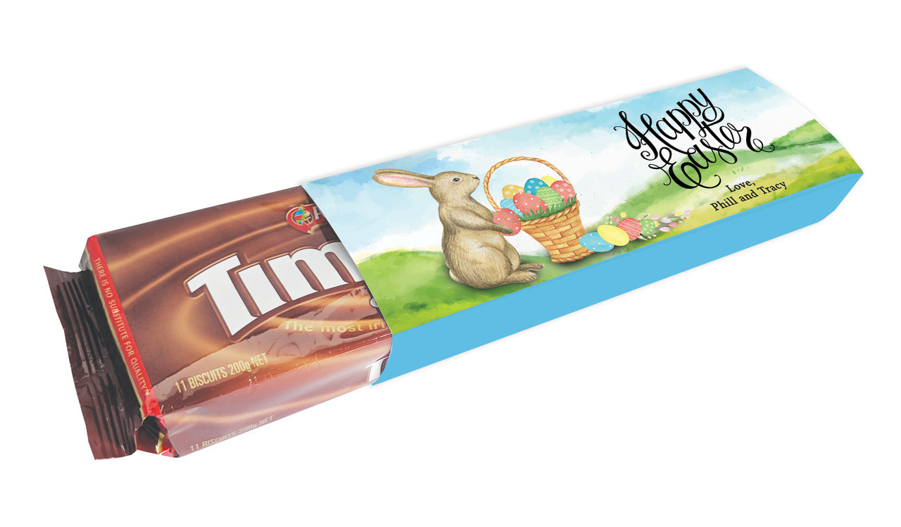 Bunny And Basket  Personalised Packet Of TimTams TM