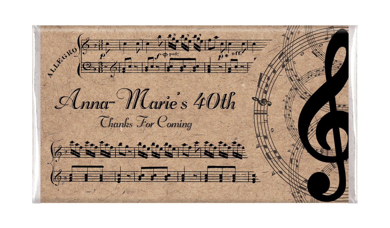Musical Notes On Kraft Custom Chocolates