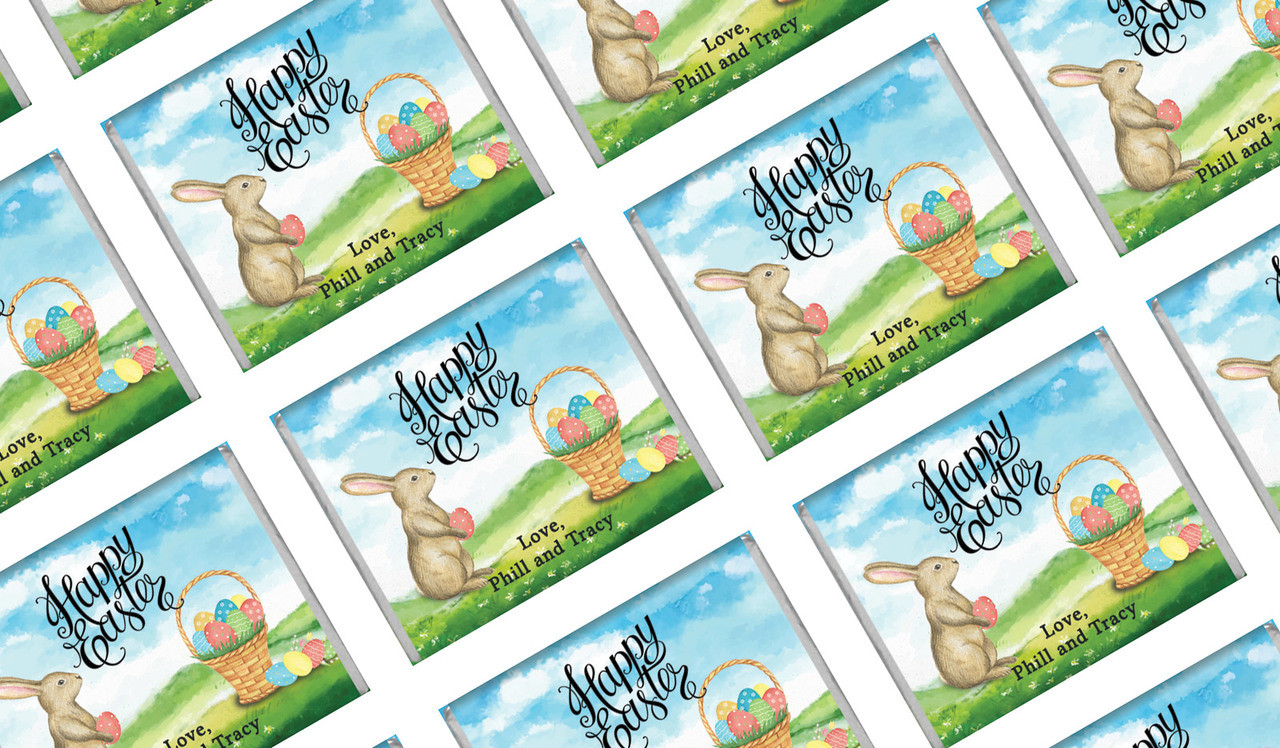 Bunny And Basket Easter Personalised Mini Chocolates