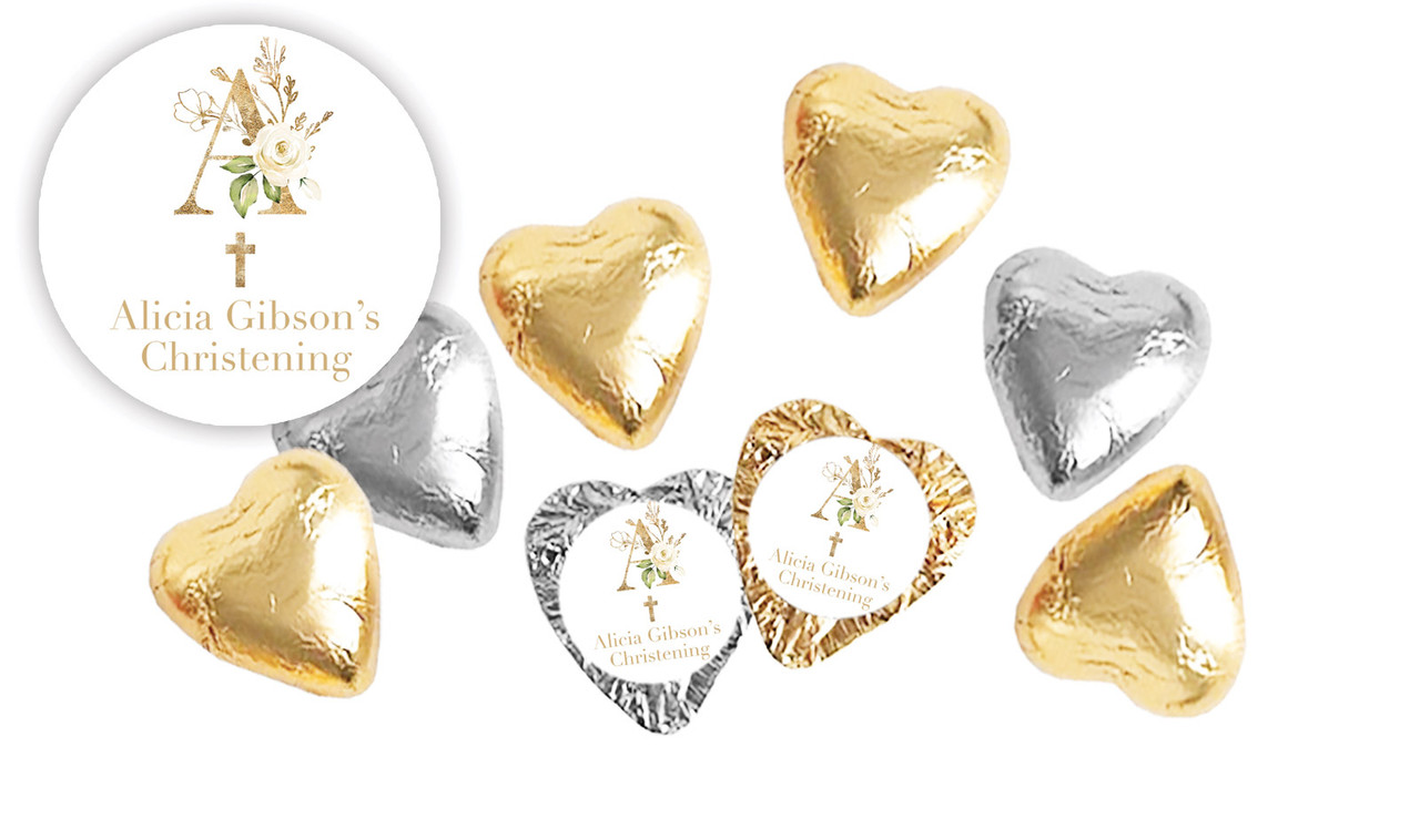 Monogram Rose Personalised Chocolate Hearts