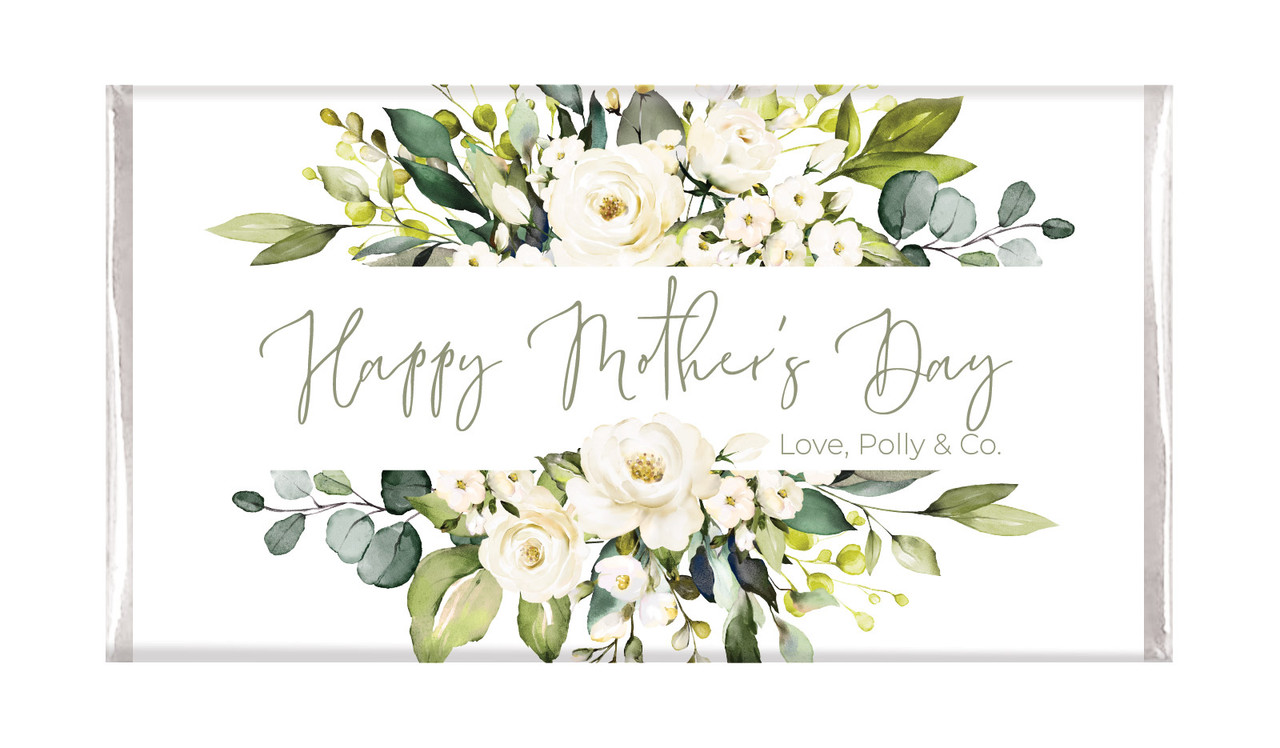 White Roses Mother's Day Personalised Chocolate Bars