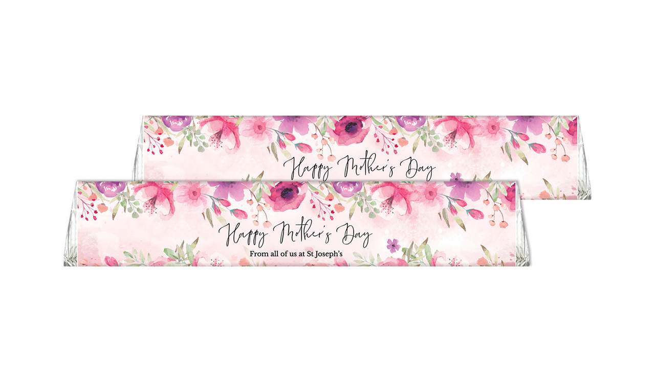 Floral Watercolour Custom Toblerone Mother's Day Chocolates 50g