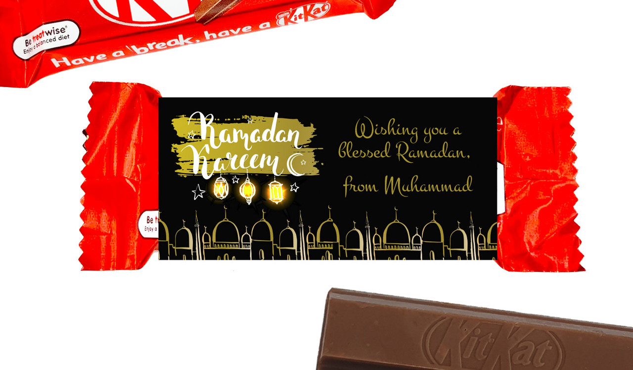 Mosque Eid Mubarak Custom 2-Finger Kit Kat