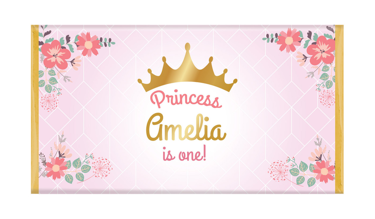 Princess Tiara Personalised Birthday Chocolate Bars