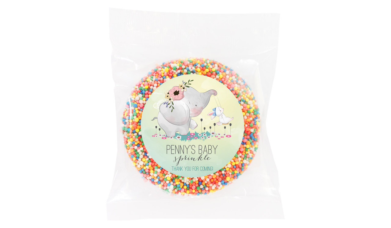 Elephant And Friend Baby Shower Giant Chocolate Freckle