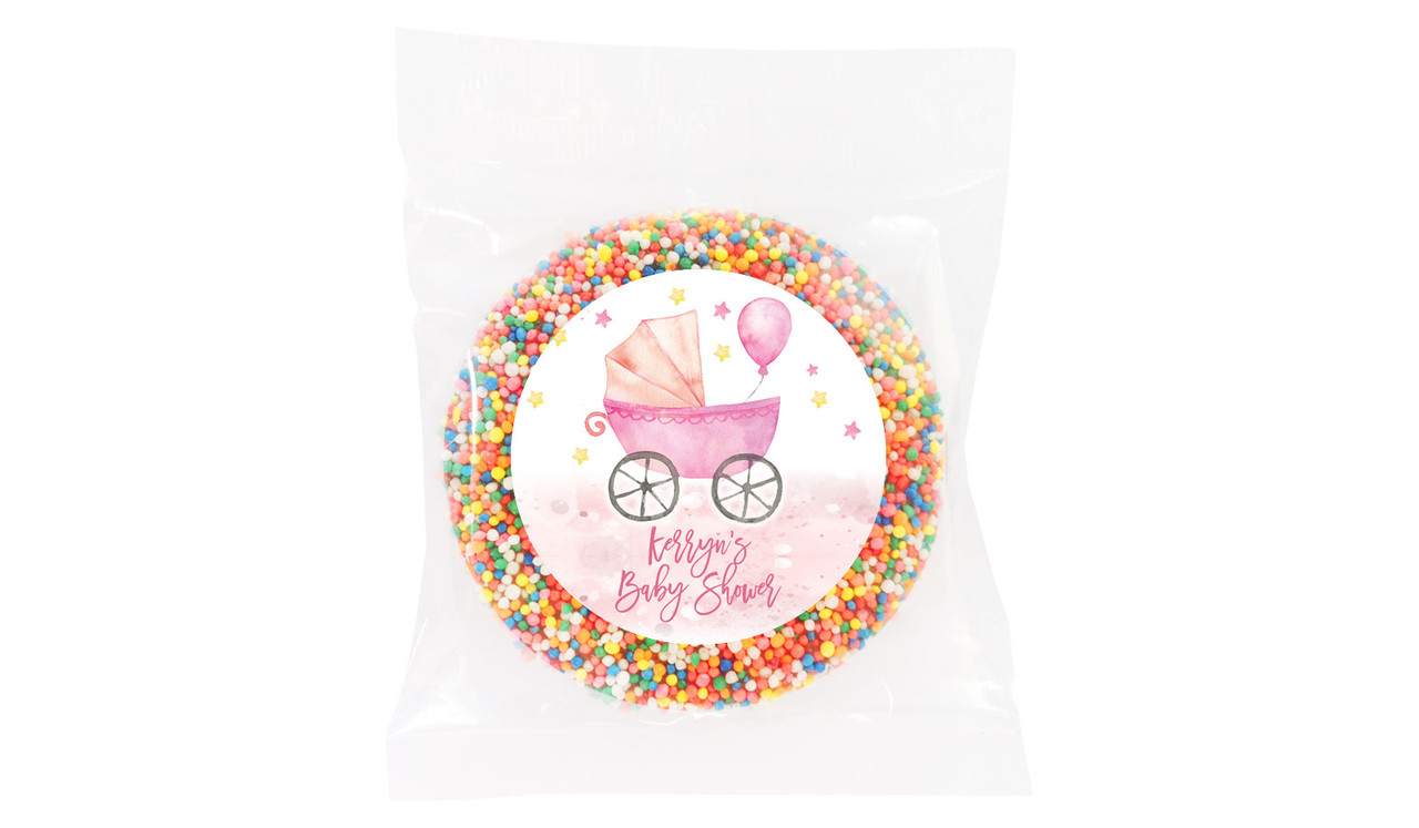 Pram In Pink Baby Shower Giant Chocolate Freckle