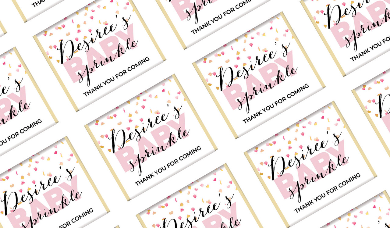 Sprinkle Confetti Personalised Baby Shower Mini Chocolates
