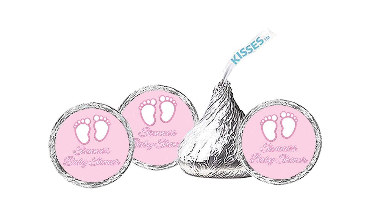 Baby Feet In Pink Baby Shower Hershey's Kisses