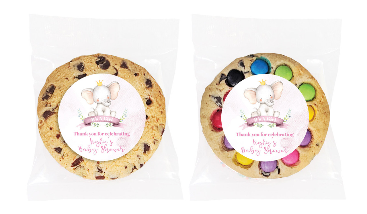 Sitting Elephant Pink Baby Shower Cookie