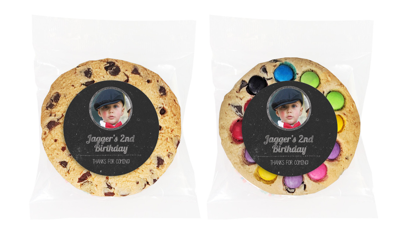 Chalkboard Photo Personalised Birthday Cookie