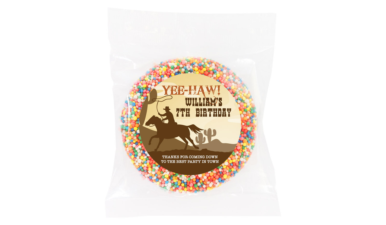 Cowboy Party Personalised Giant Chocolate Freckle