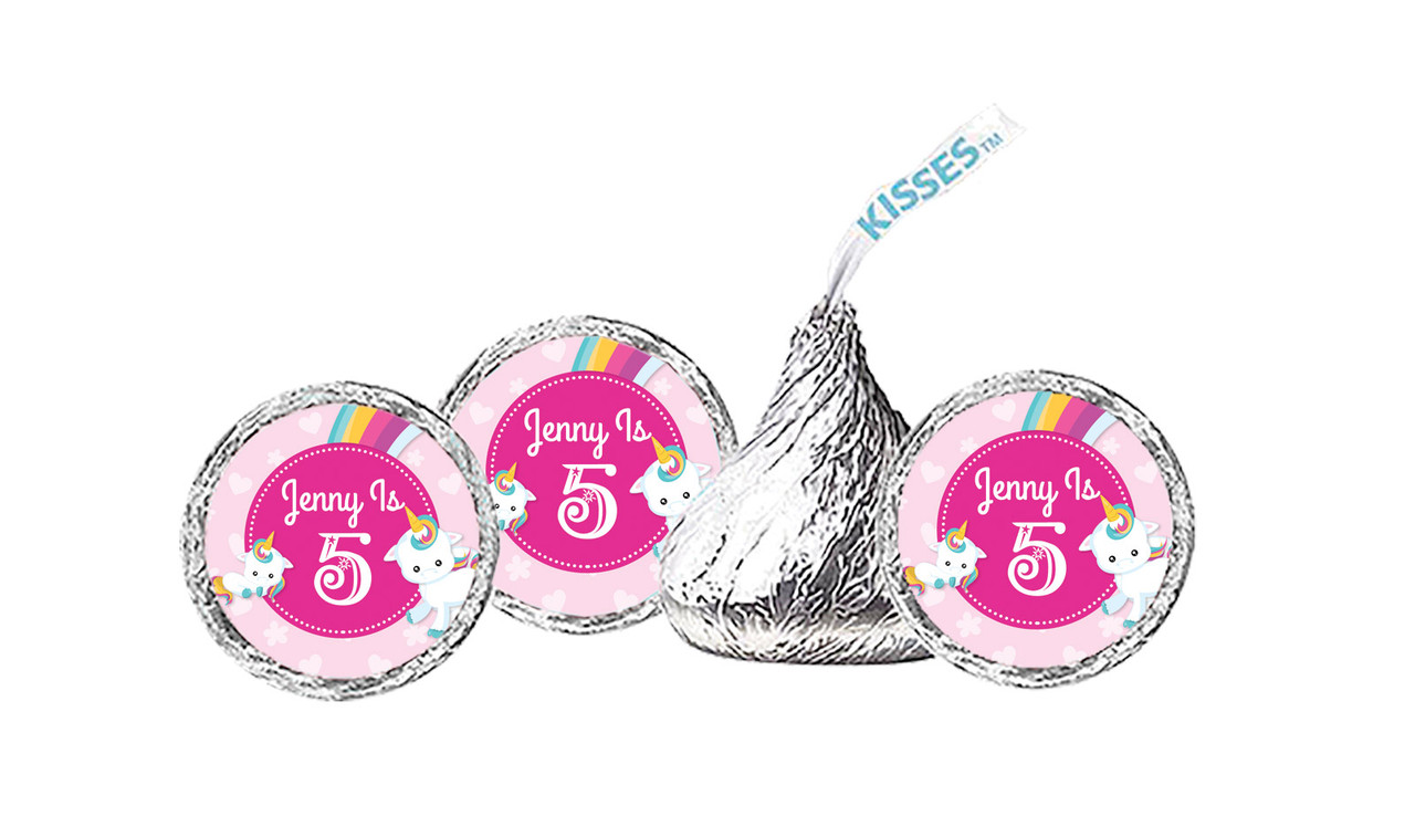 Unicorn Trio Personalised Birthday Hershey's Kisses