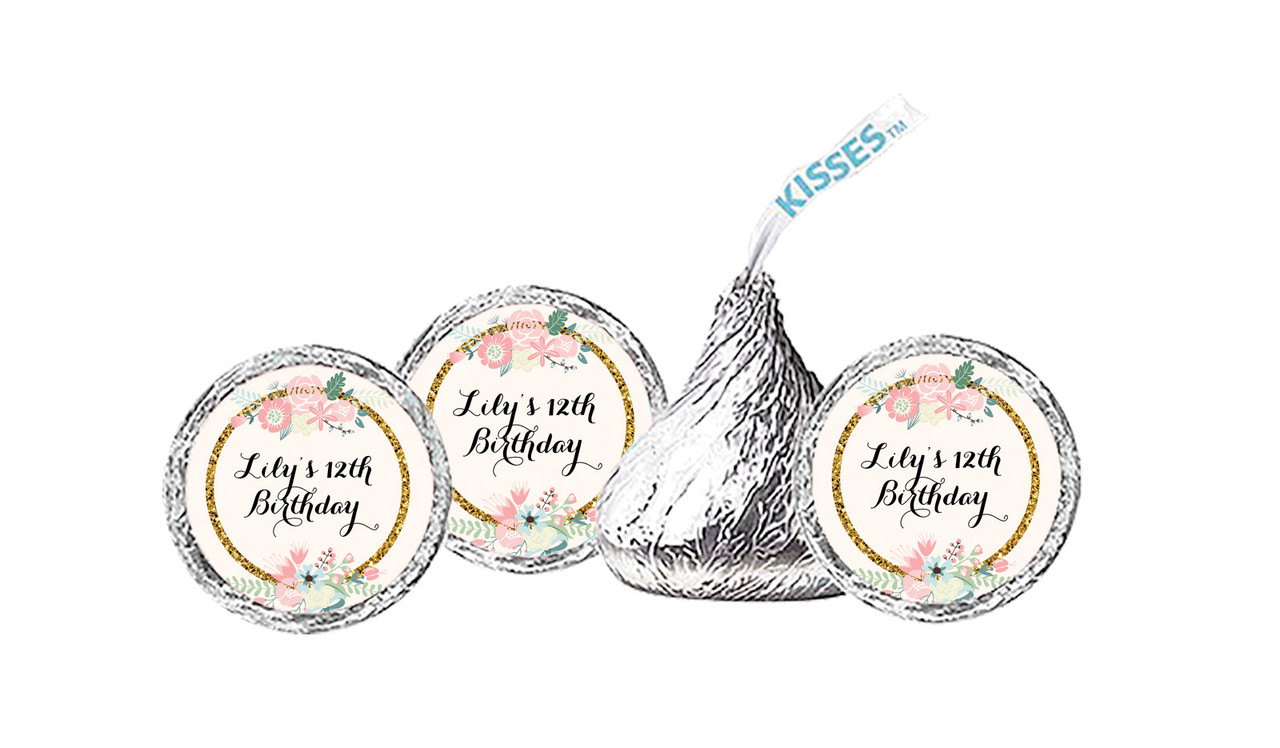 Spring Florals Personalised Birthday Hershey's Kisses