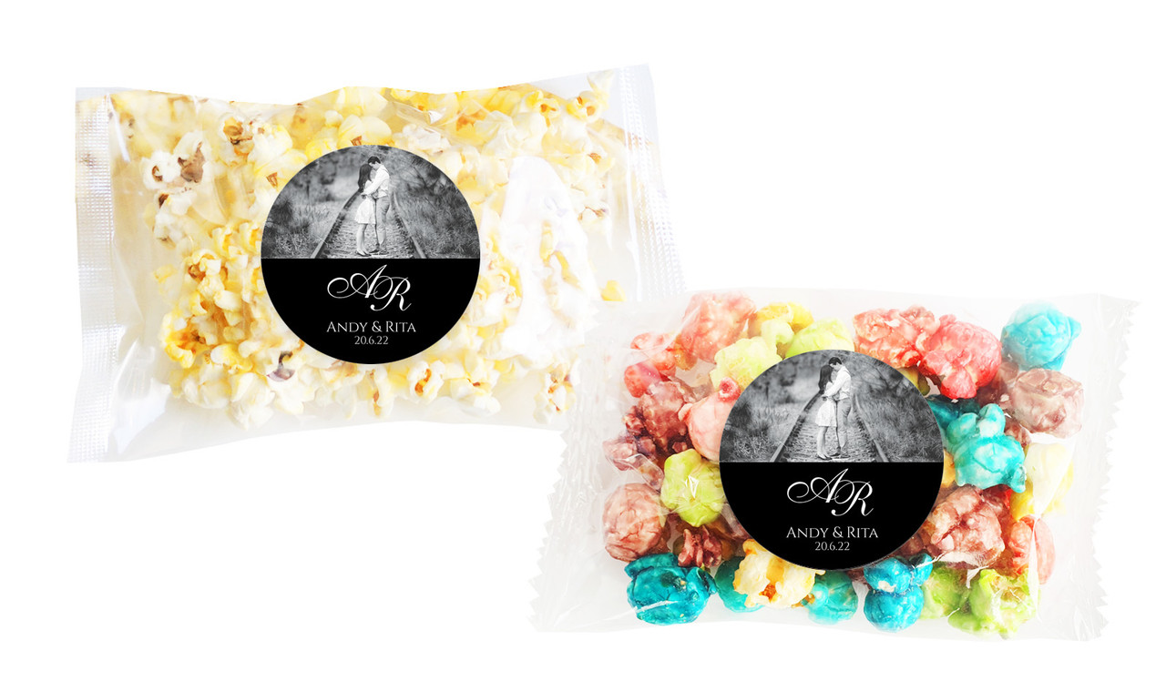 Add A Photo Black Popcorn Bag With Personalisation