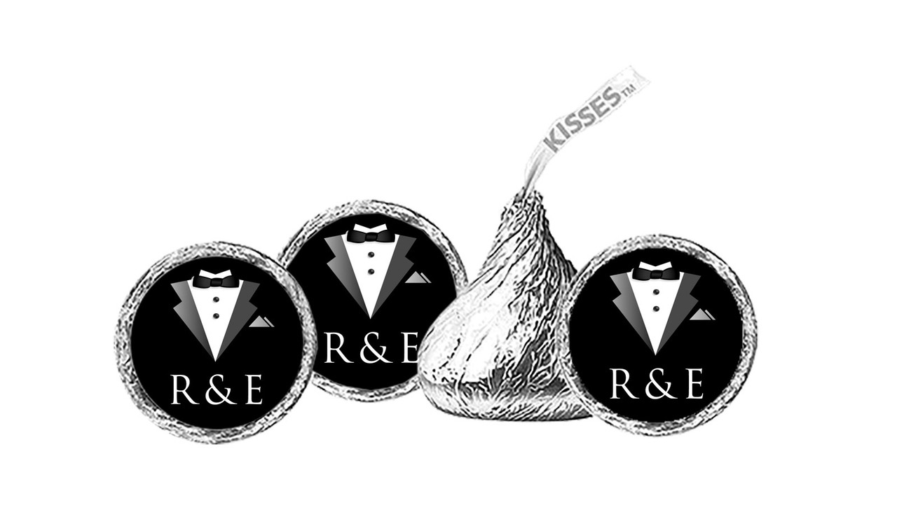 Bride And Groom Suit Wedding Personalised Hershey's Kisses