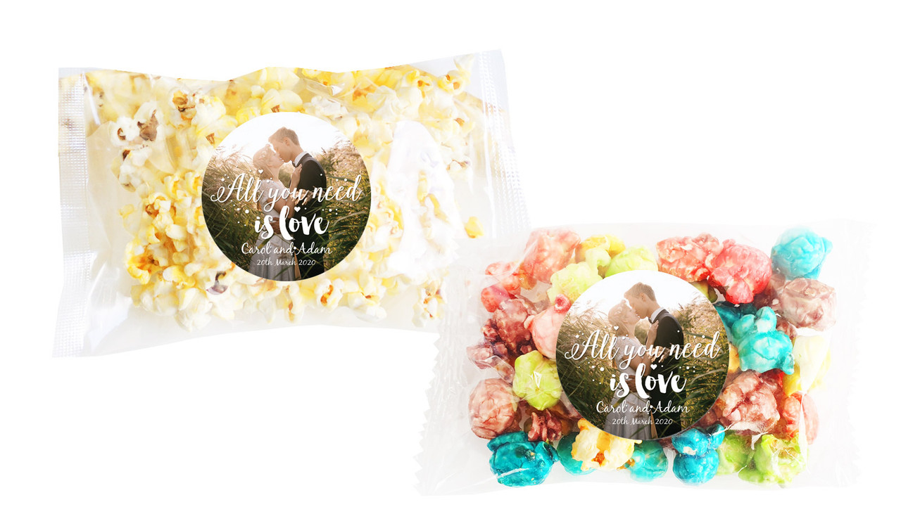All You Need Is Love Square Popcorn Bag With Personalisation