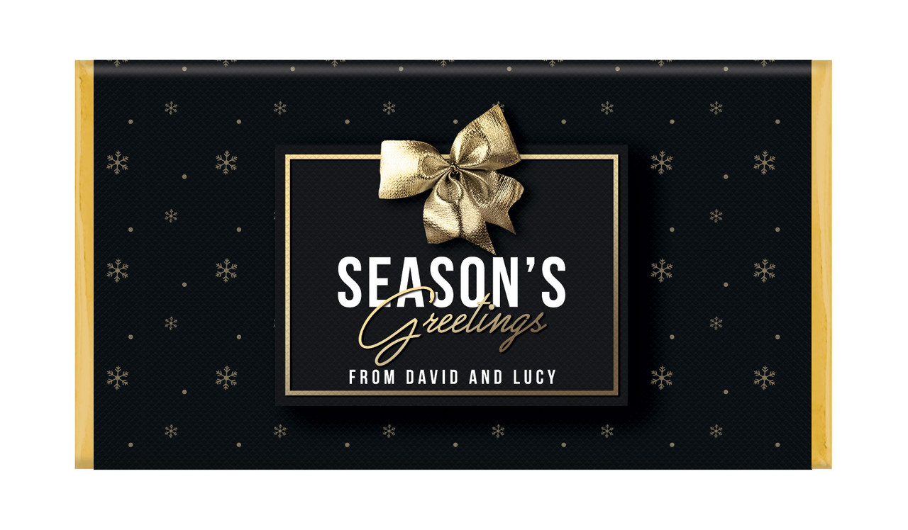 Glossy Gift - Black Personalised Christmas Chocolate Bar