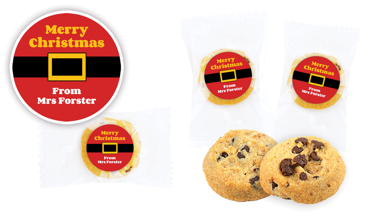Santa Belt Bite-Size Personalised Cookie 5g
