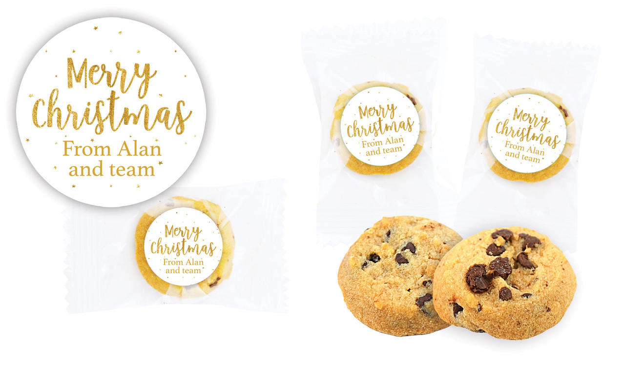 Gold Confetti Stars Bite-Size Personalised Cookie 5g