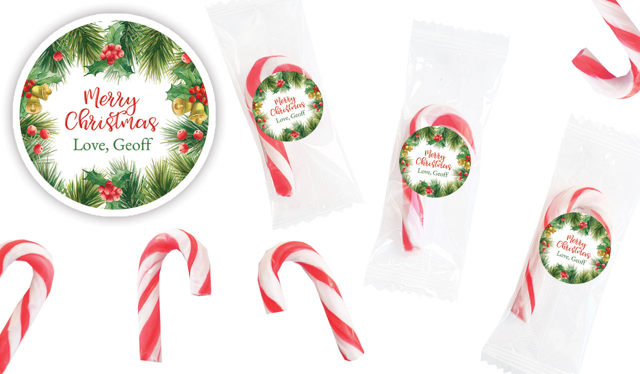 Branch Border Personalised Mini Candy Canes
