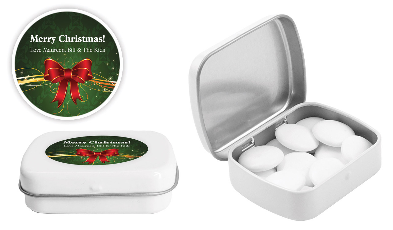 Christmas Bow Personalised Mint Tin
