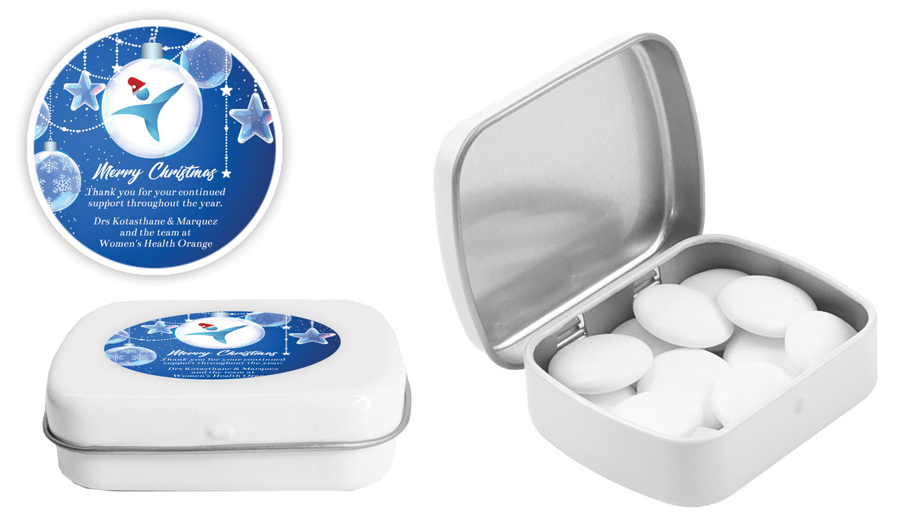 Crystal Baubles Christmas Personalised Mint Tin