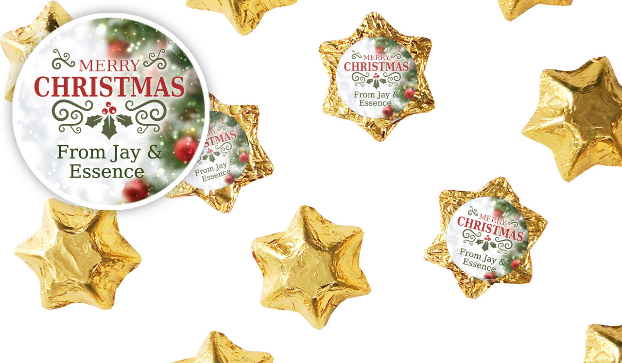 Bokeh Tree Personalised Christmas Chocolate Stars