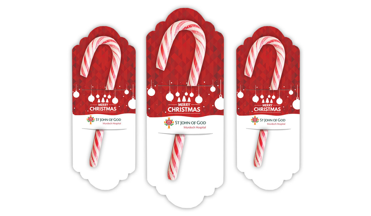 Corporate Personalised Christmas Candy Cane Card