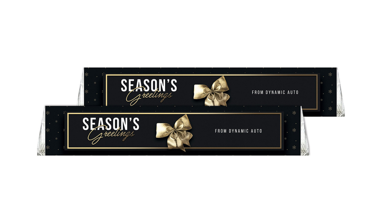 Glossy Gift Black Personalised Christmas Toblerone Bar 50g