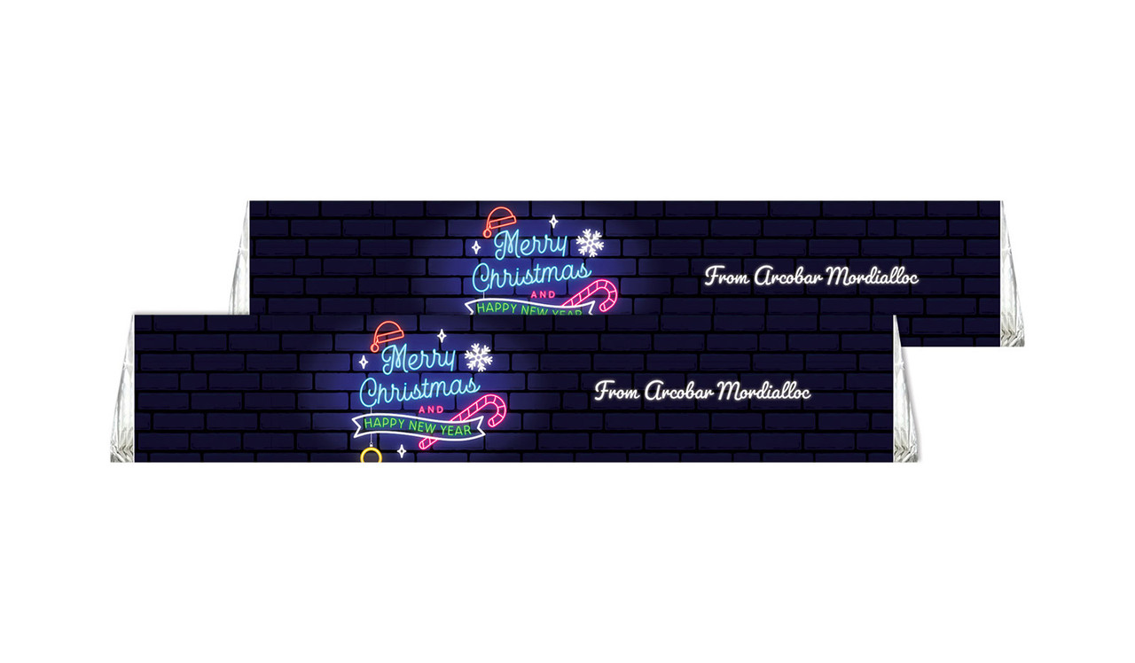 Neon Personalised Christmas Toblerone Bar 50g